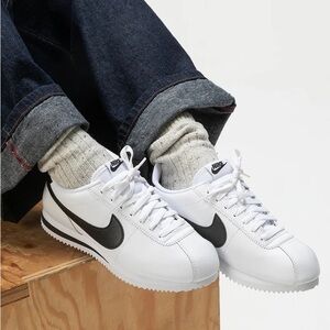 Nike Cortez Leather White Black Sneakers